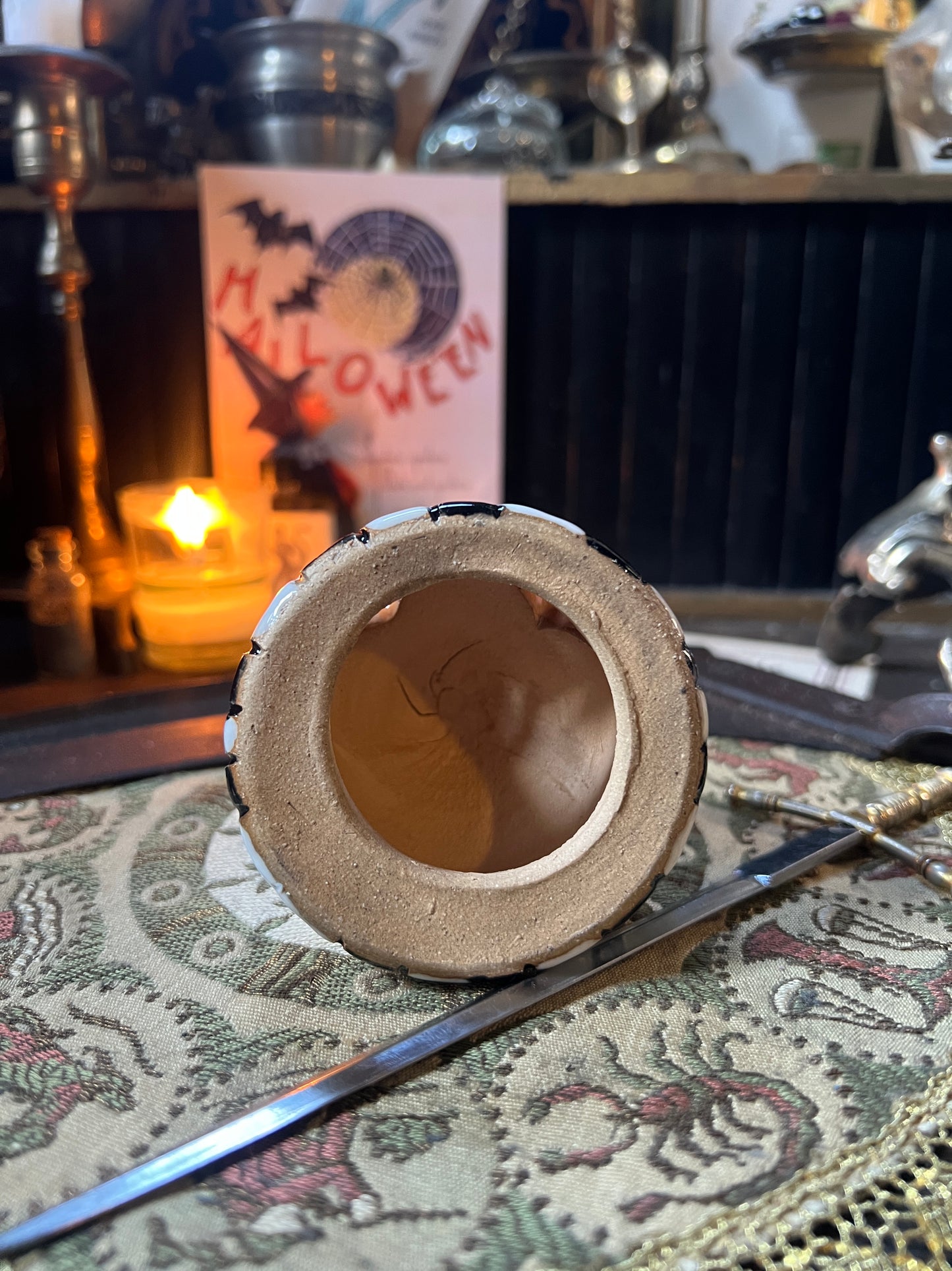 Hand Made Ceramic Pumpkin Tea-light Holder