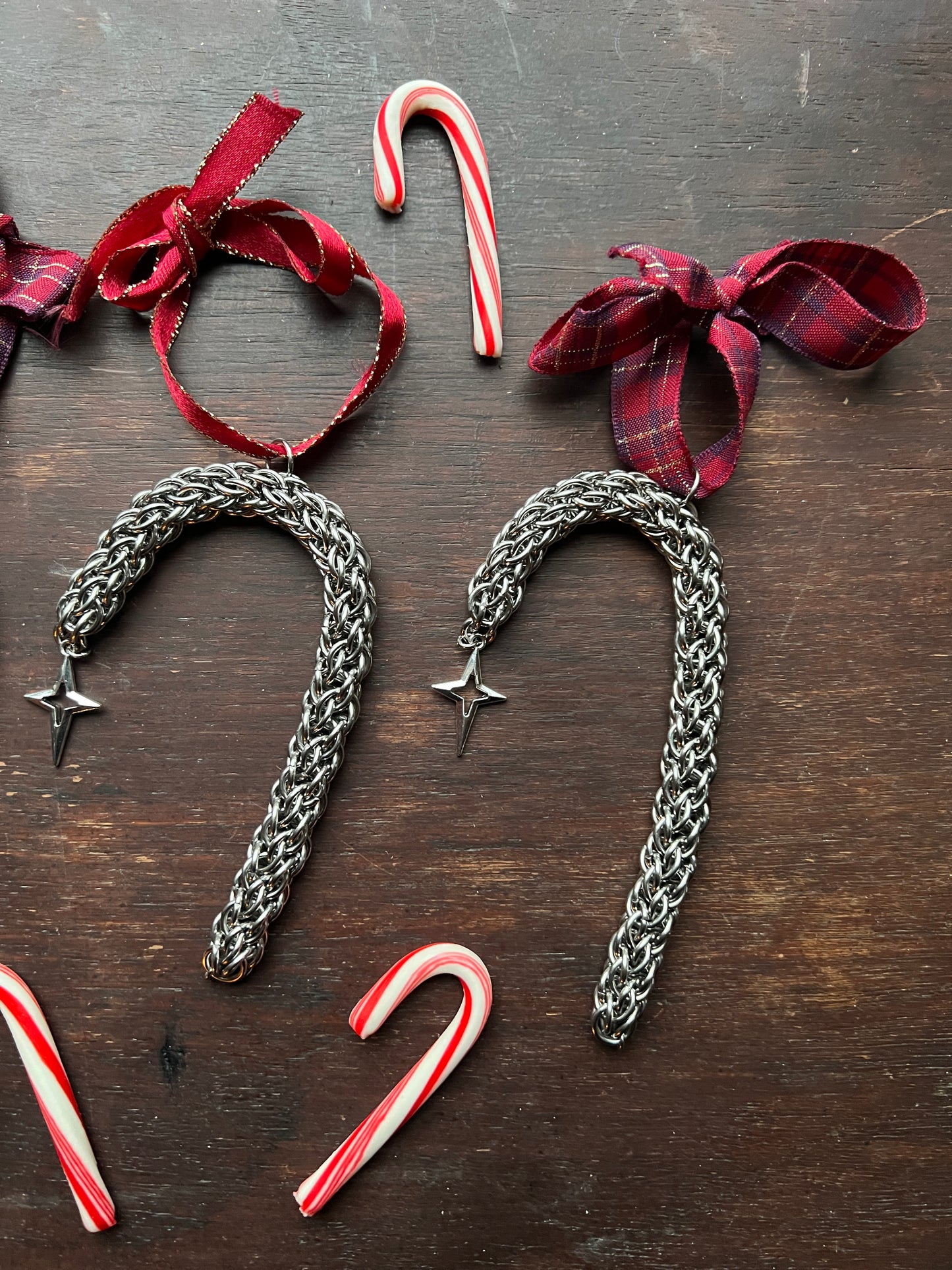 Candy Cane Chainmail Ornament