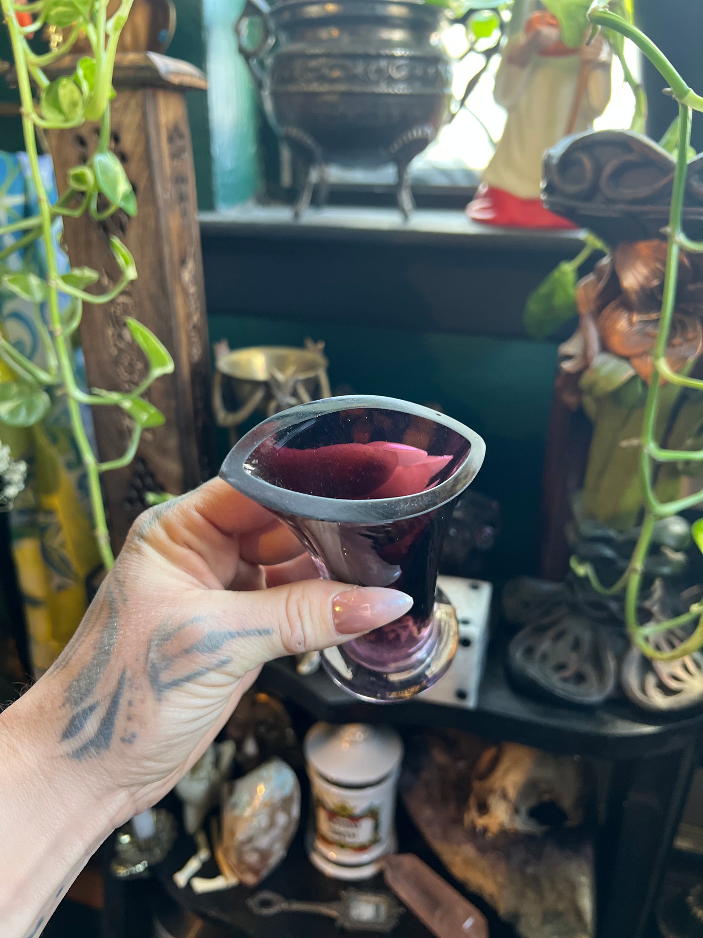 Mid-Century Mini Amethyst Glass Vase