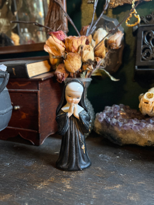 Praying Nun Porcelain Figurine