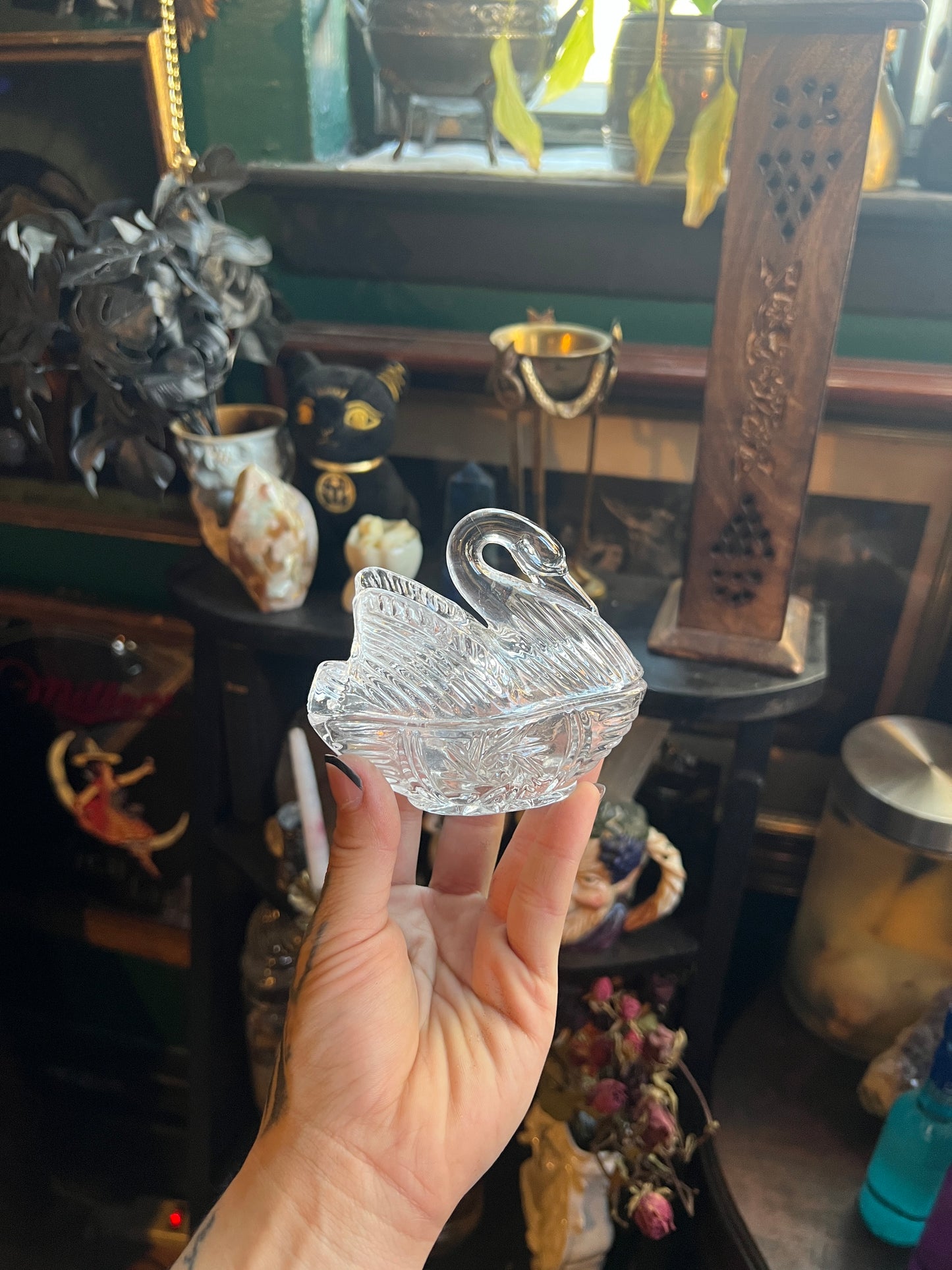 Crystal Swan Trinket Dish