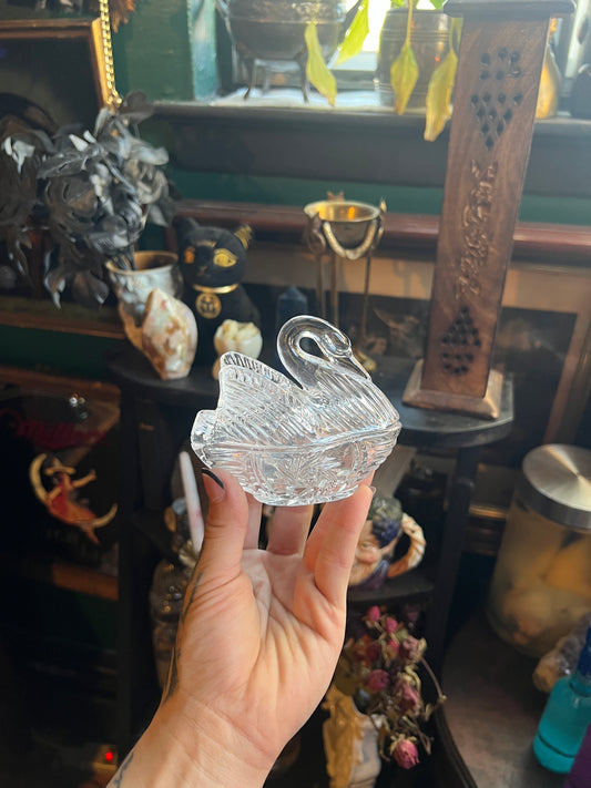 Crystal Swan Trinket Dish