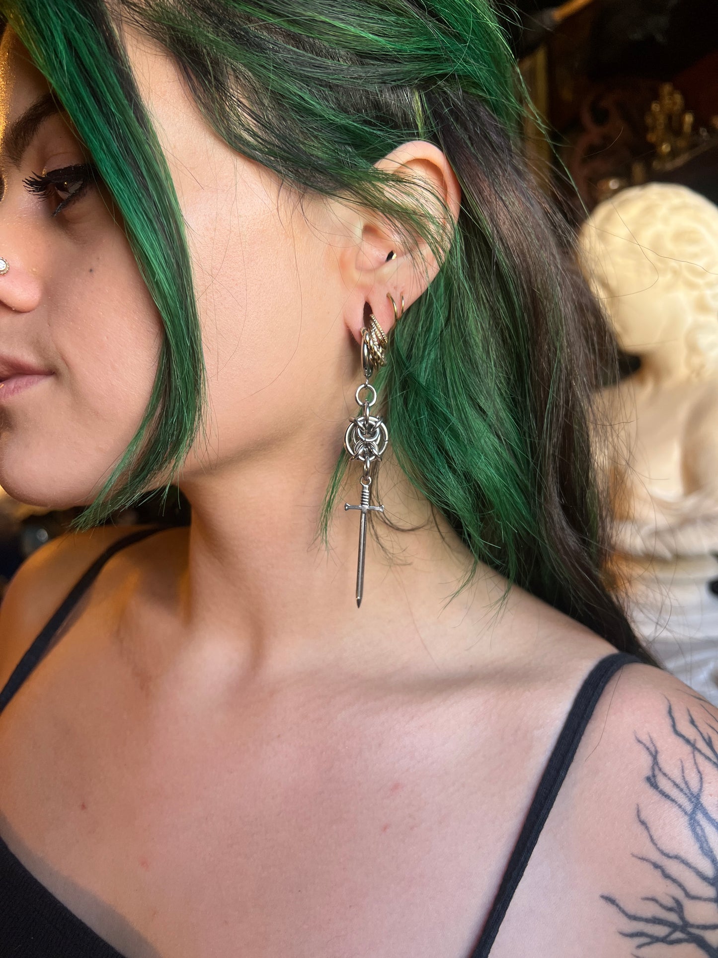 The Knights Swords Chainmail Earrings