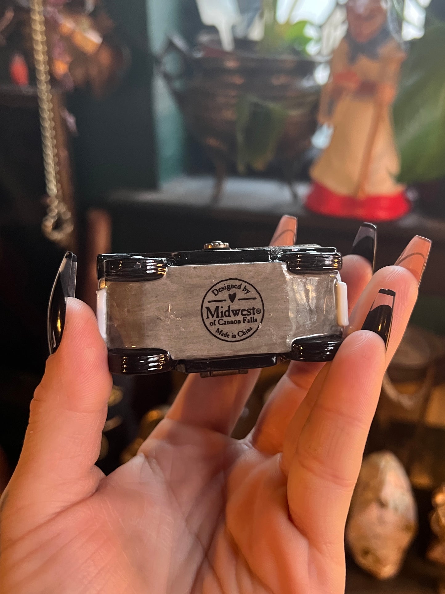 Midwest of Cannon Falls Horseless Buggie Antique Car Trinket Box