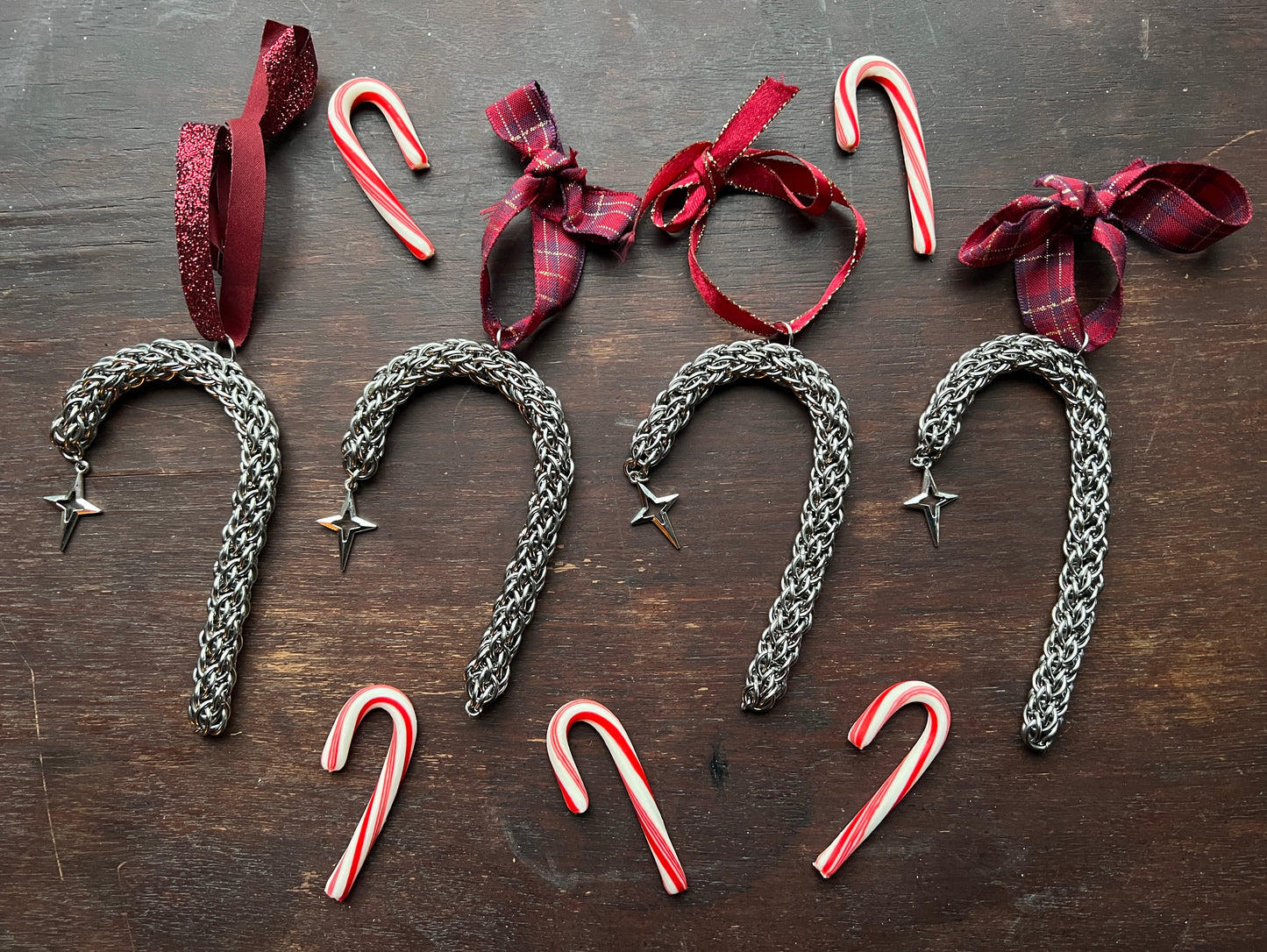 Candy Cane Chainmail Ornament