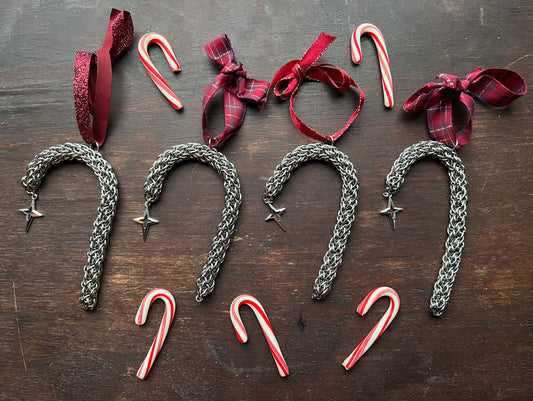 Candy Cane Chainmail Ornament