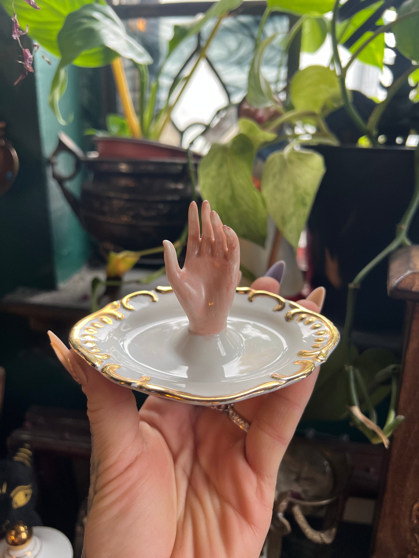 Victorian Hand Trinket Dish