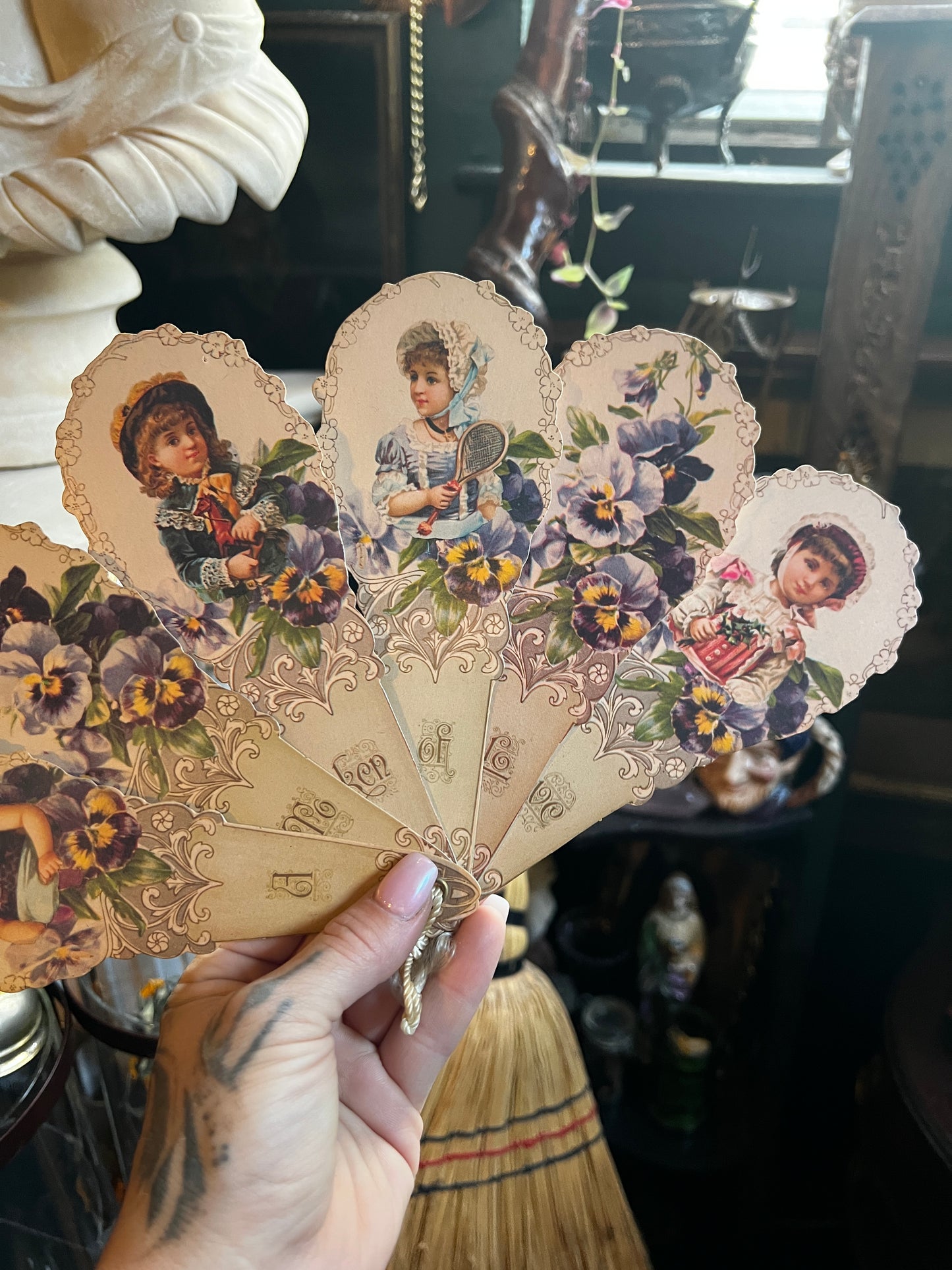 Victorian Turn-of-The-Century Replica Postcard Fan