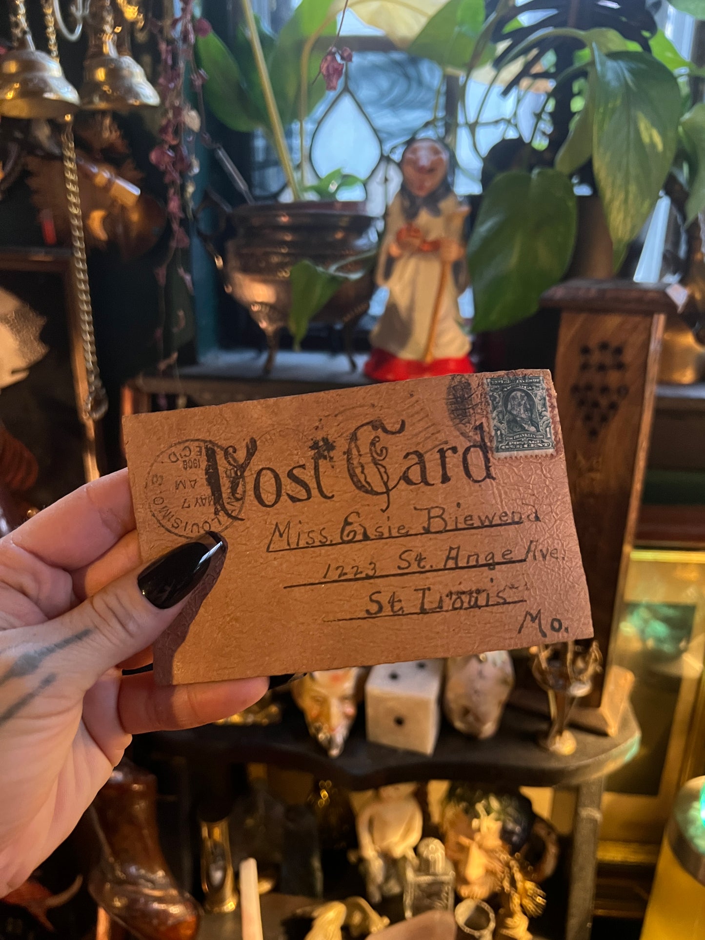 “Will you bee mine?”Leather Postcard