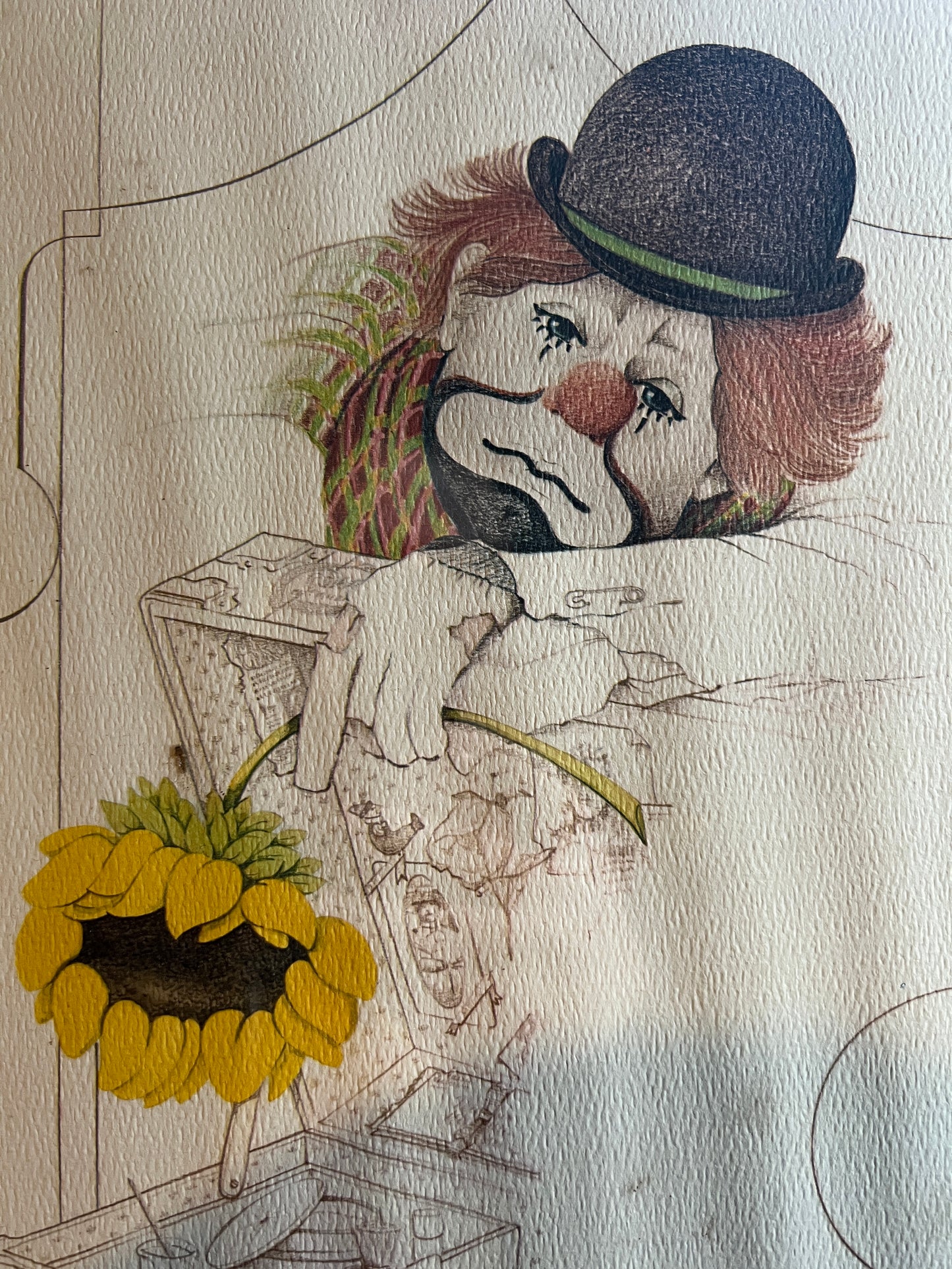 William Tara Sad Clown Lithograph