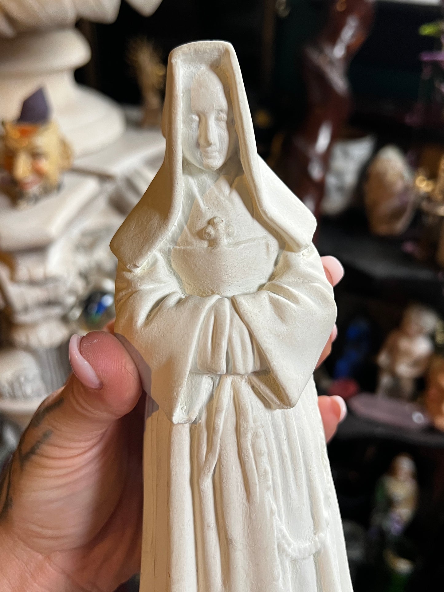 Vintage Chalk-ware Nun Sculpture