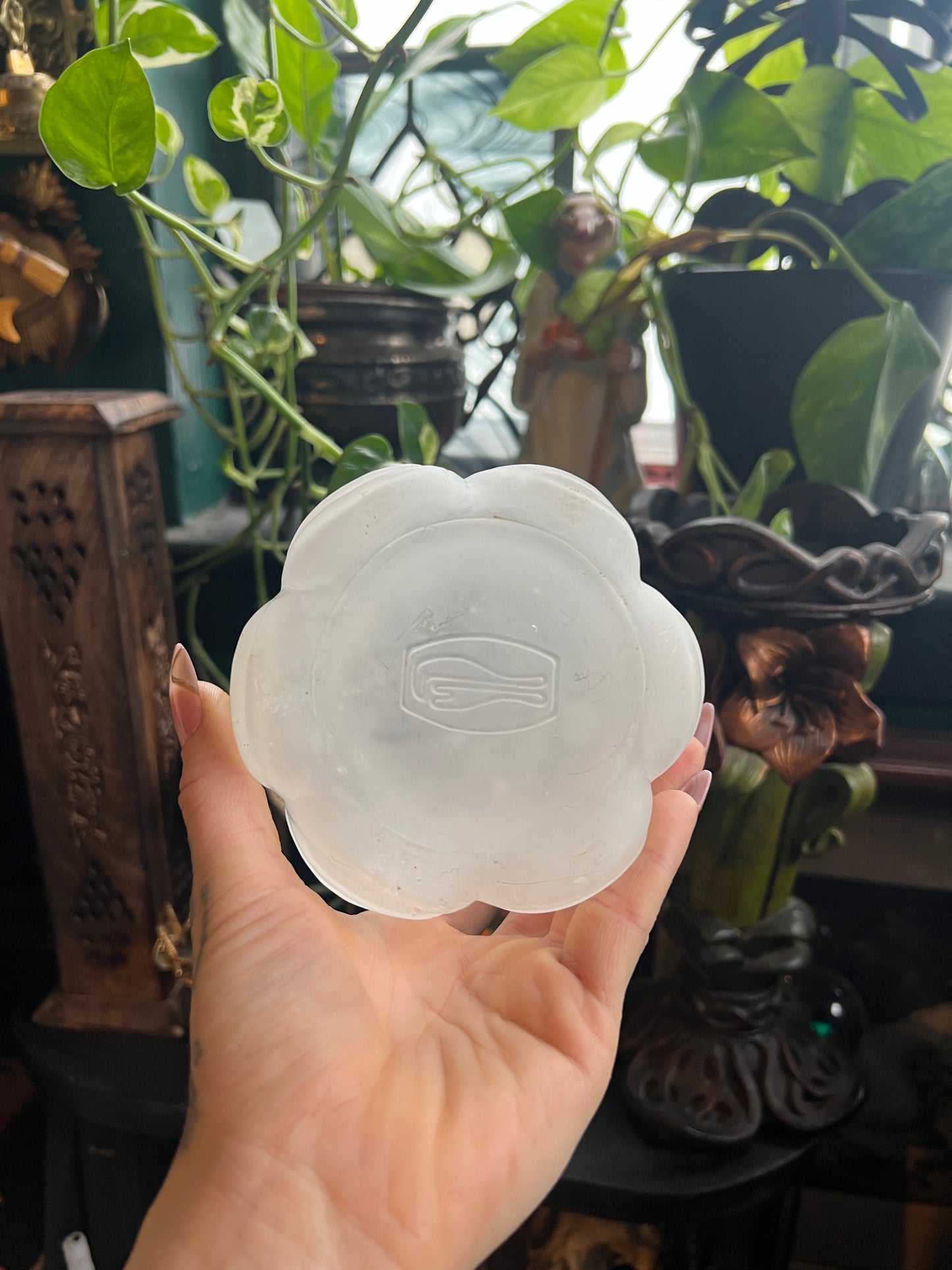 Art Deco Frosted Satin Drape Vanity Jar