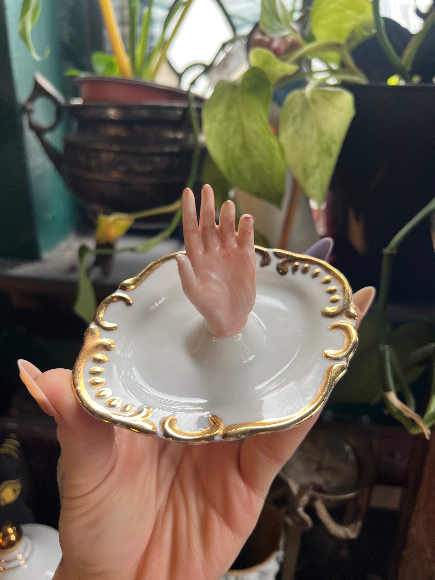 Victorian Hand Trinket Dish