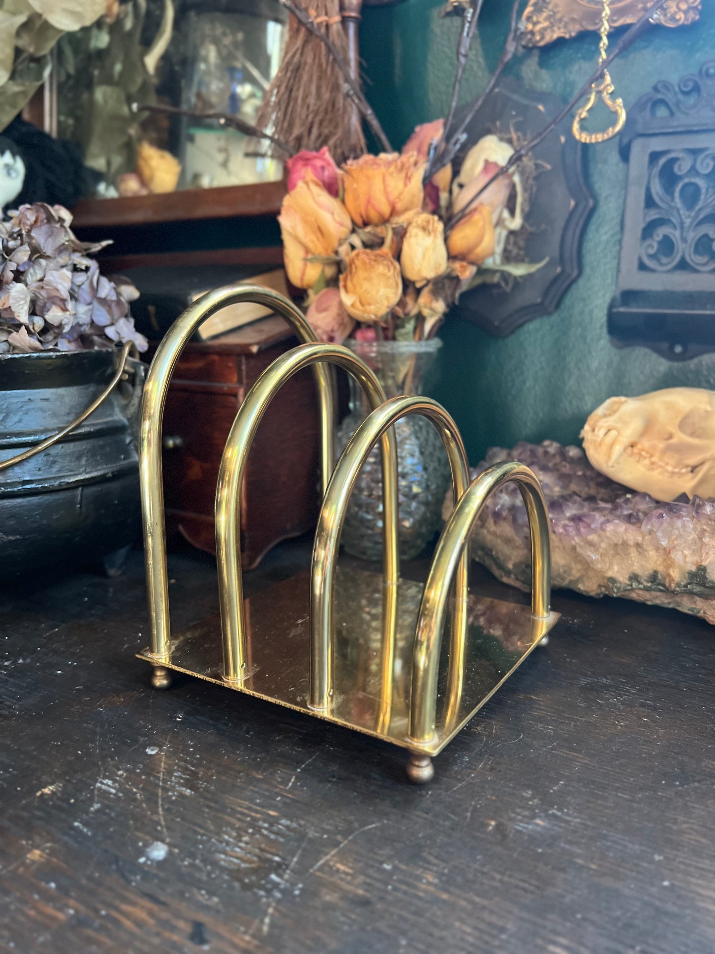 Mid-Century Brass Letter Holder