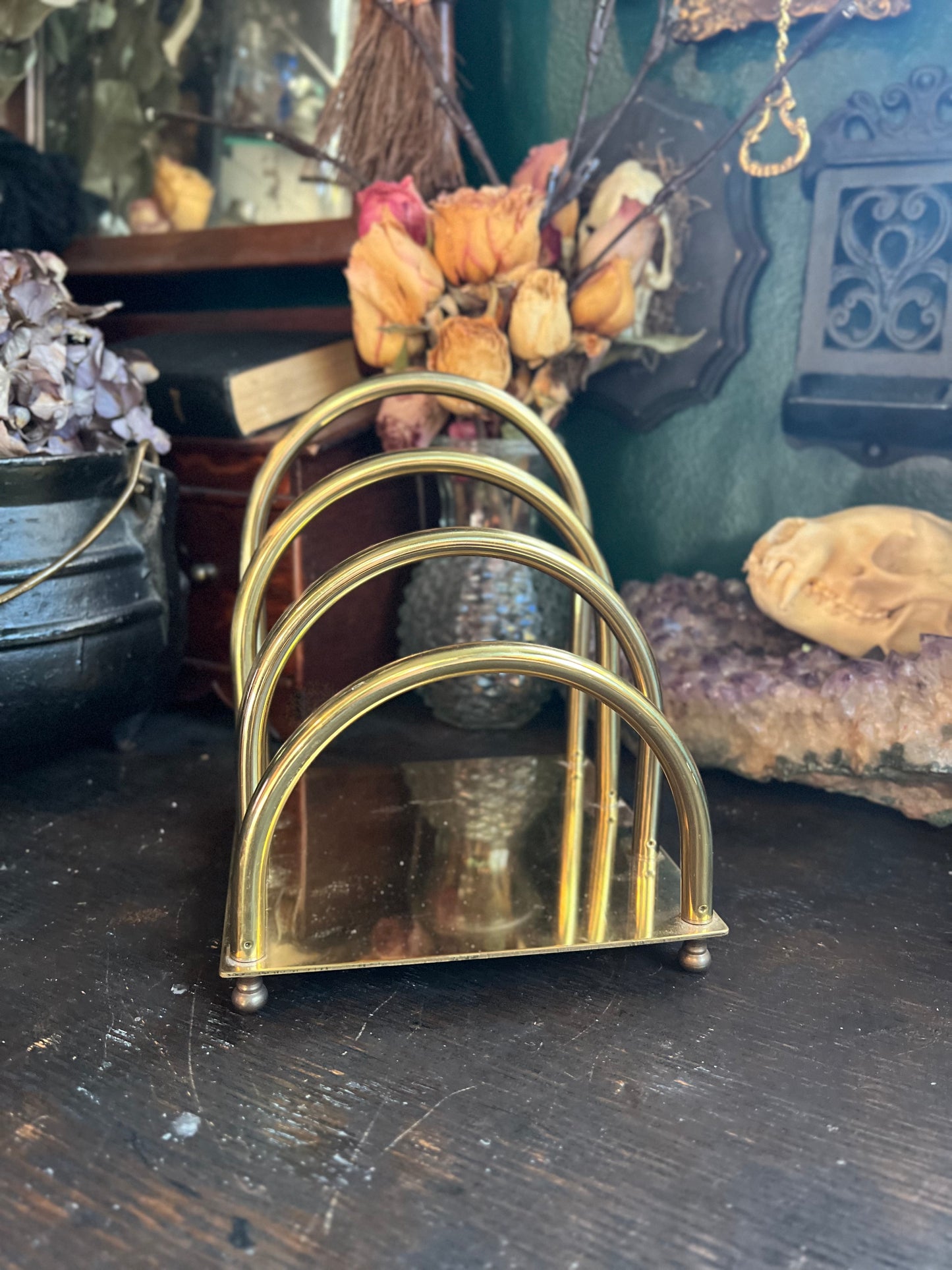 Mid-Century Brass Letter Holder