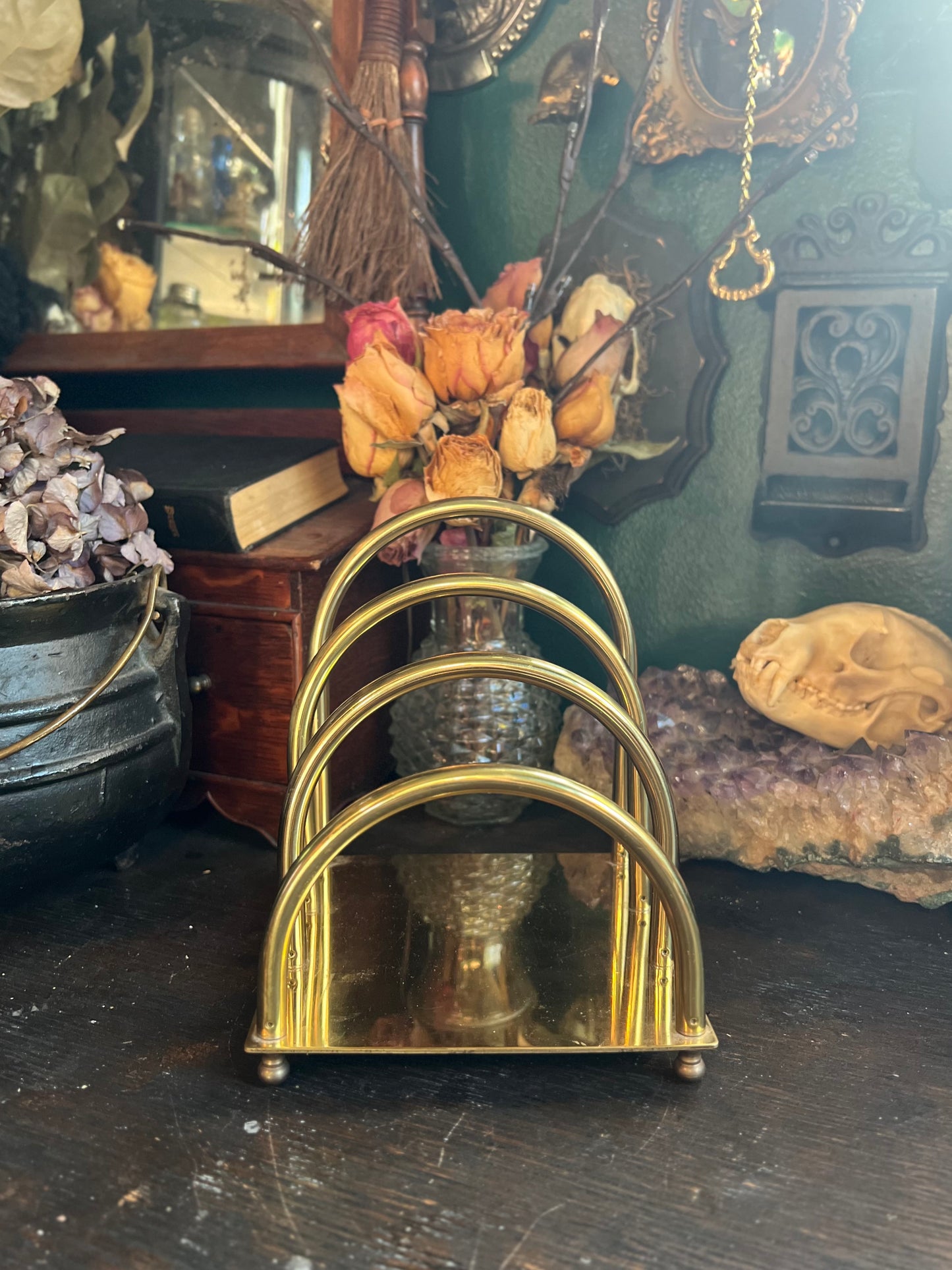 Mid-Century Brass Letter Holder