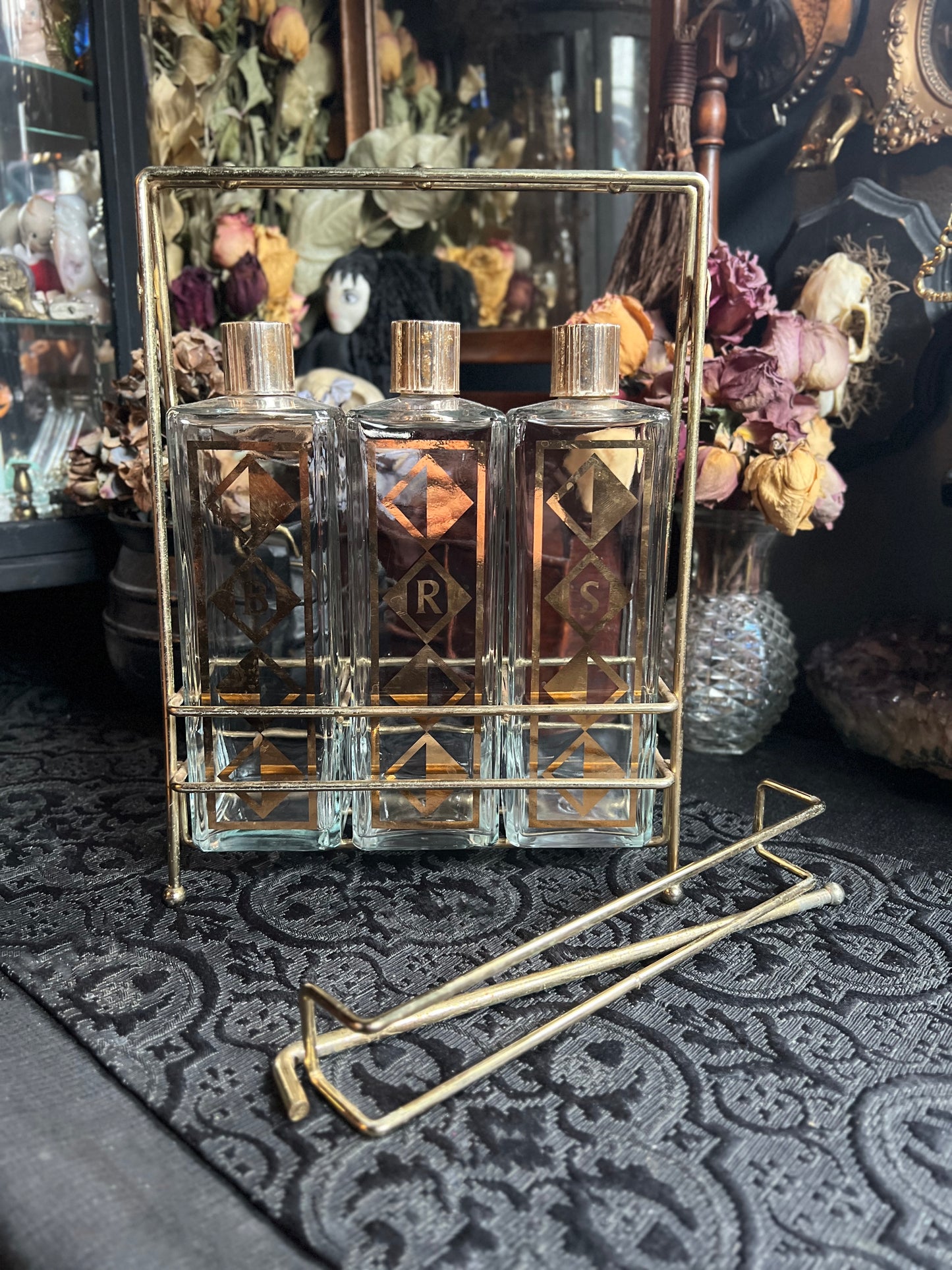 Mid Century Glass Decanter Bar Set