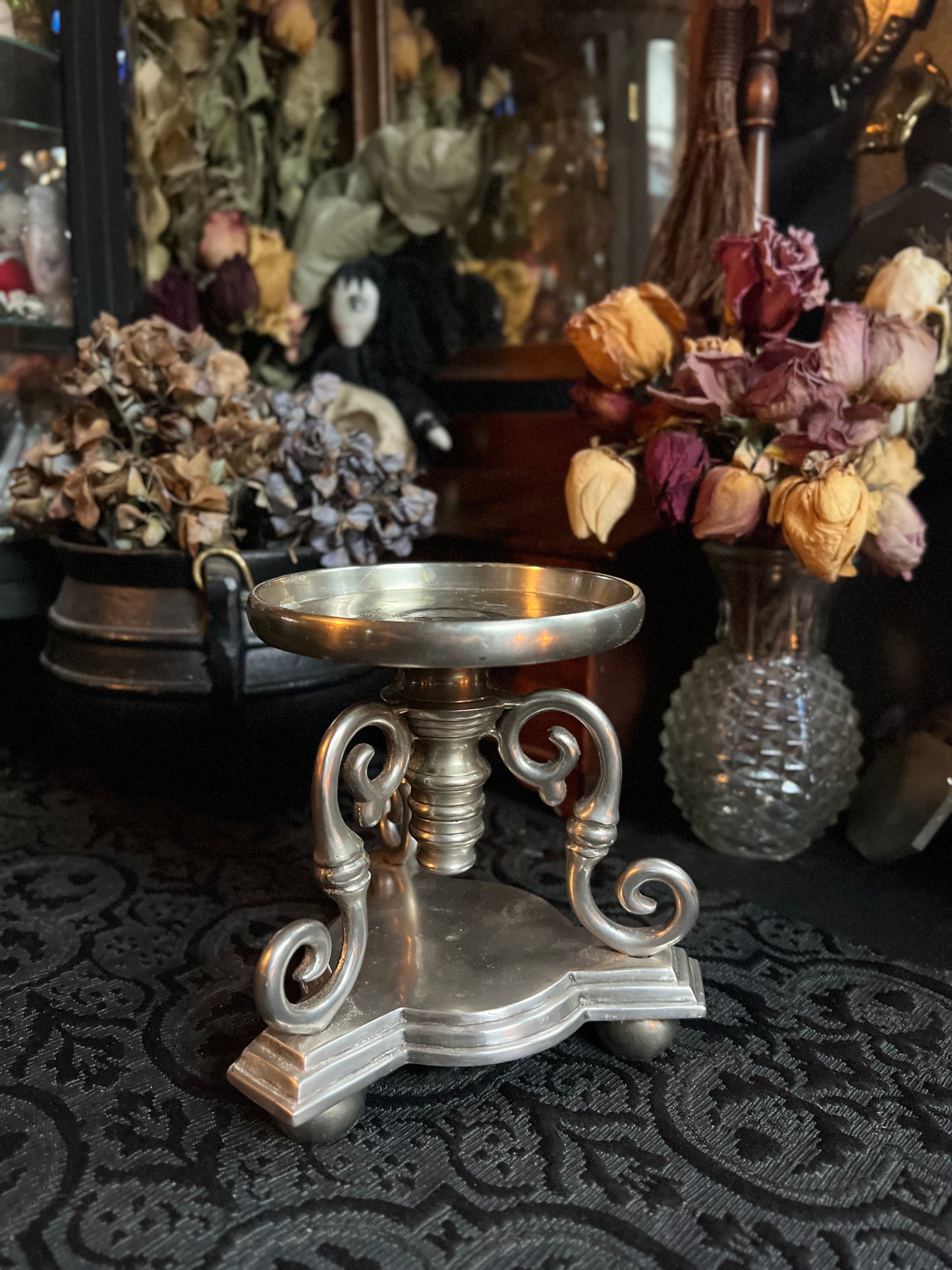 Pewter Pillar Candle Holder