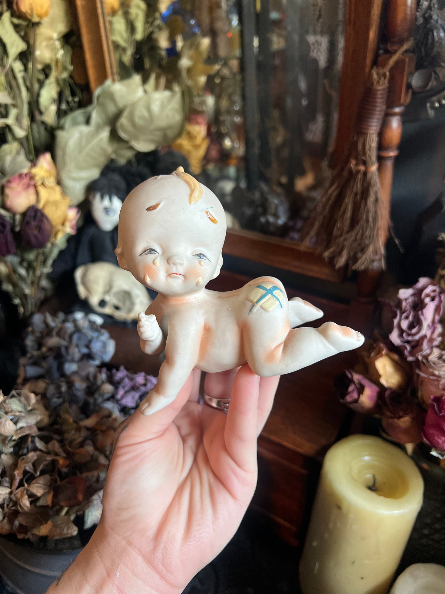 Crying Kewpie Figurine