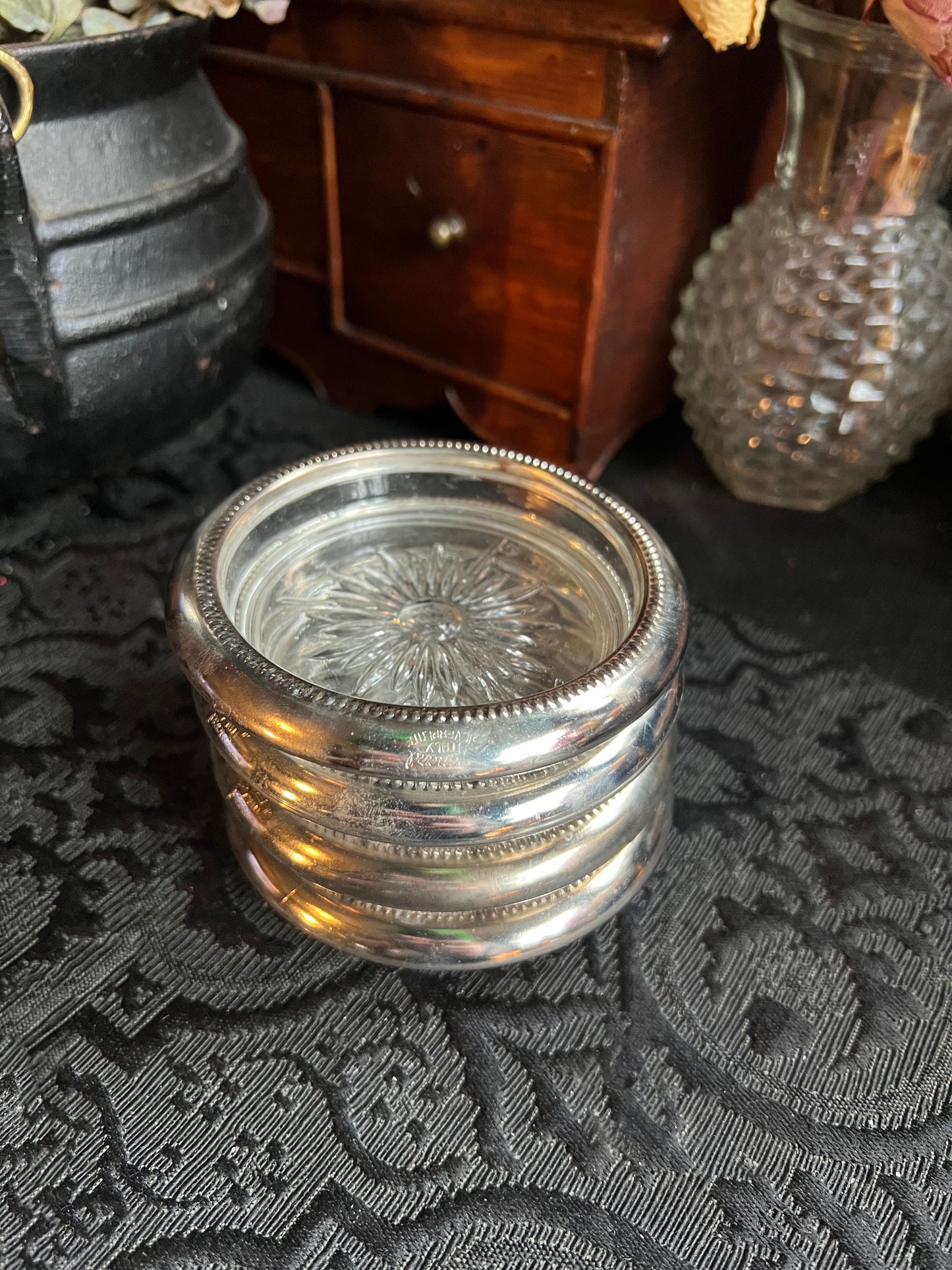 Silver-plated Leonard Starburst Coasters