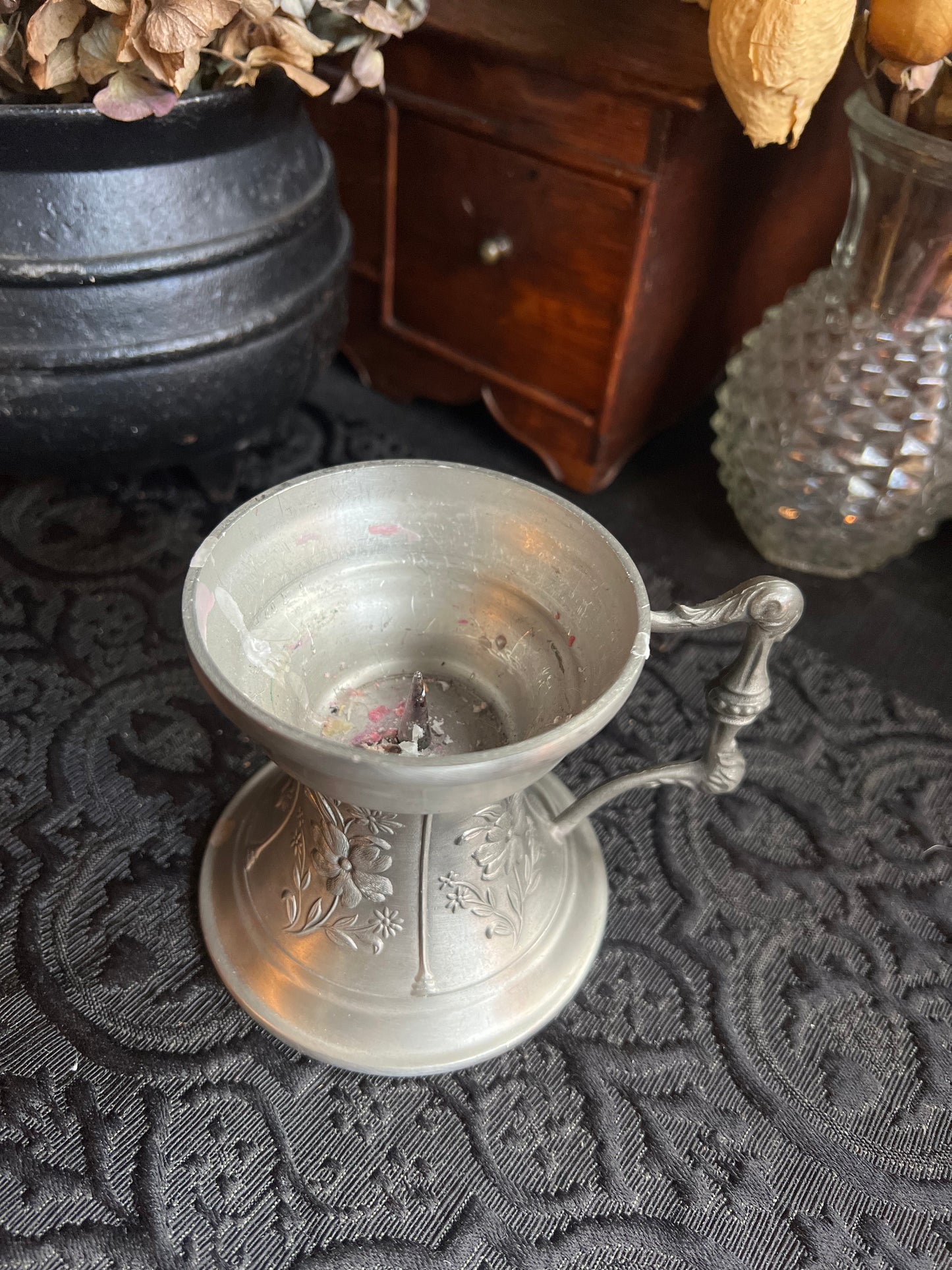 German Pewter Candle Holder