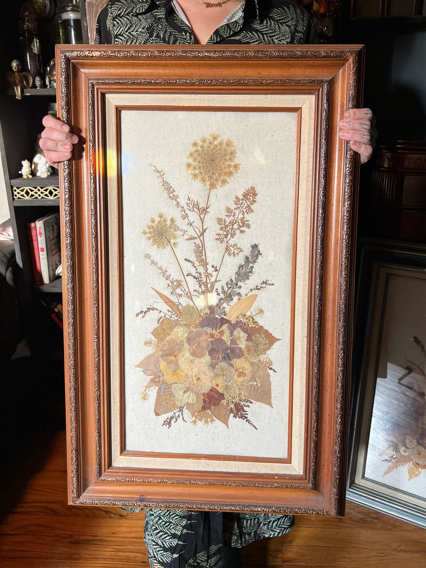 Wooden Ornate Framed Dried Florals