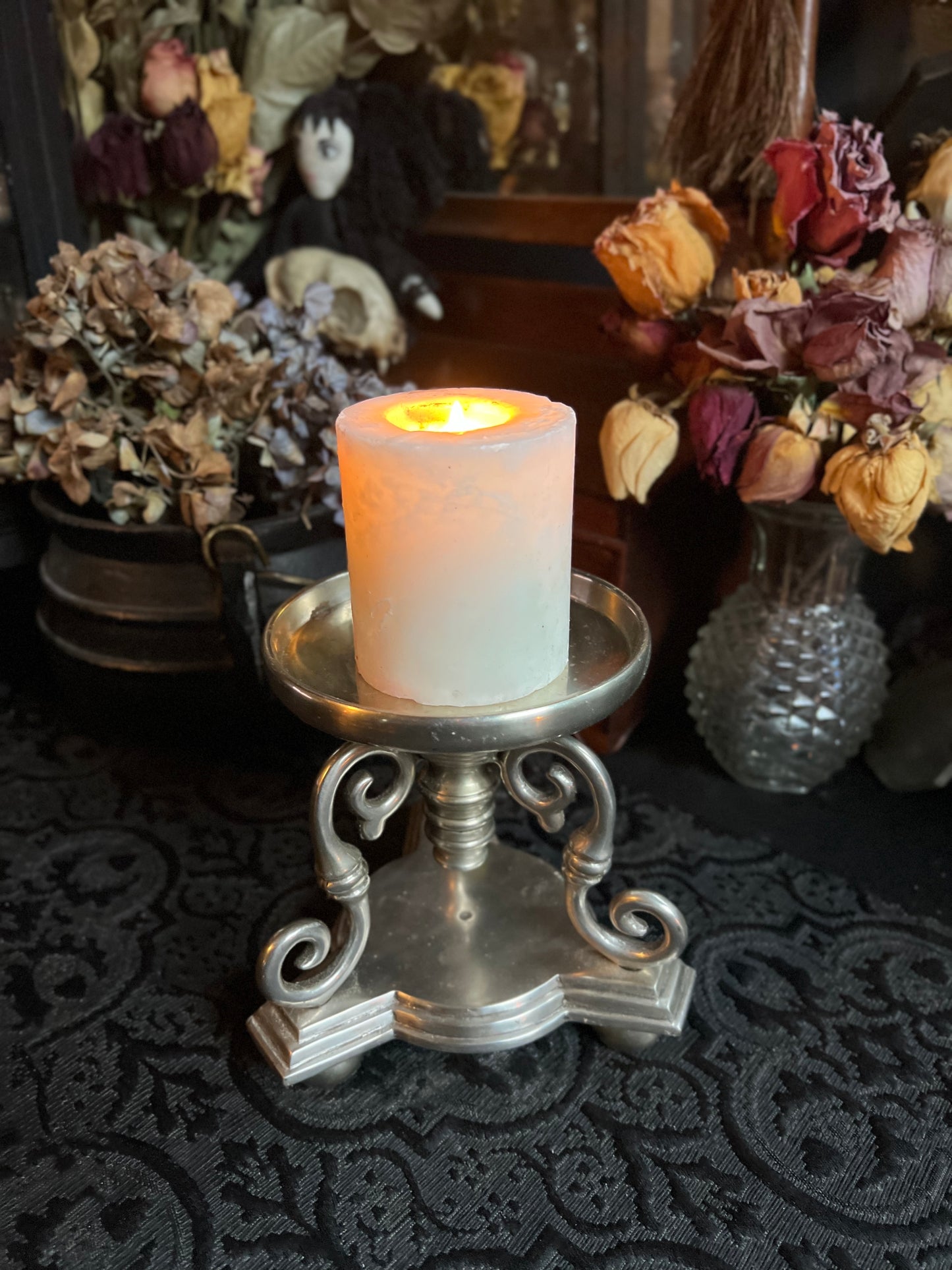 Pewter Pillar Candle Holder