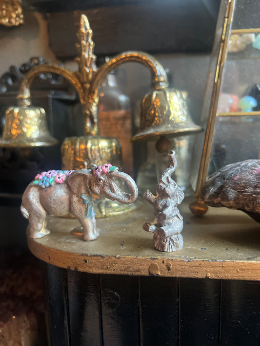 Pair of Pewter Elephants