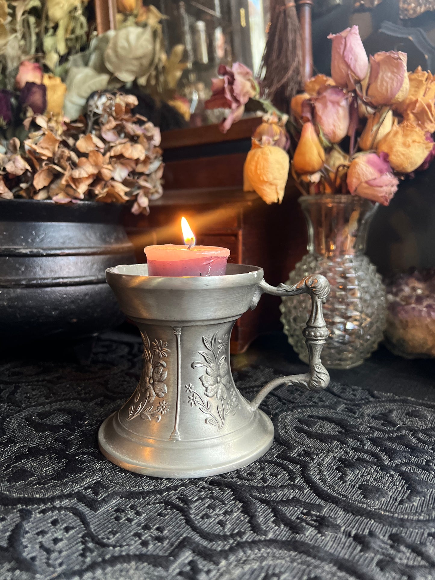 German Pewter Candle Holder