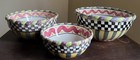MacKenzie Childs Piccadilly Ceramic Nesting Bowls Set of 3 Aurora NY