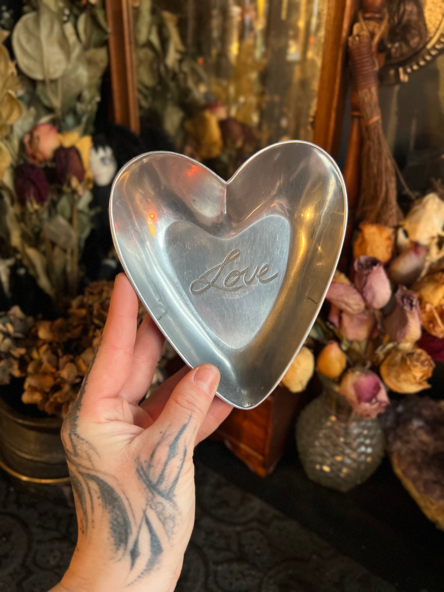 Pewter Heart Shaped Dish