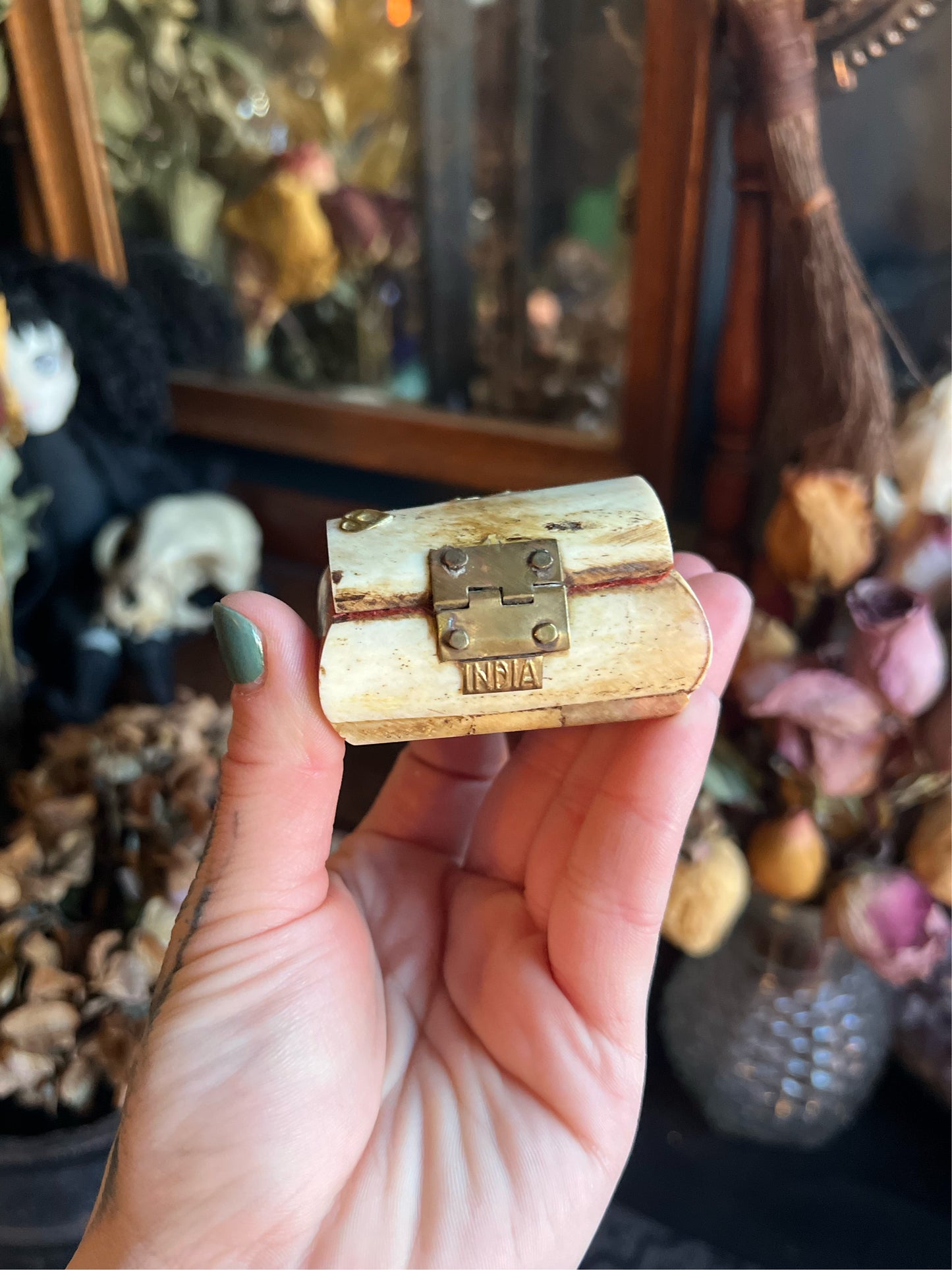 Vintage Camel Bone Trinket Box