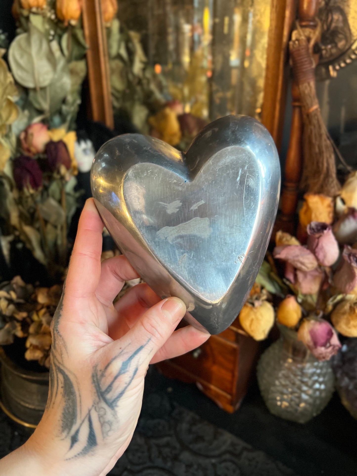 Pewter Heart Shaped Dish