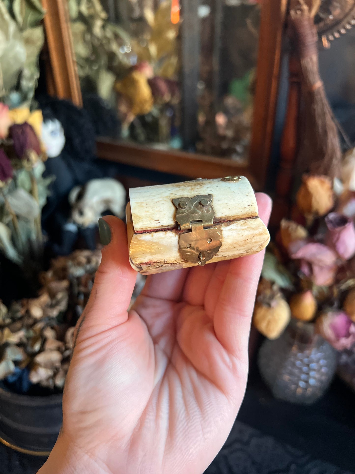 Vintage Camel Bone Trinket Box