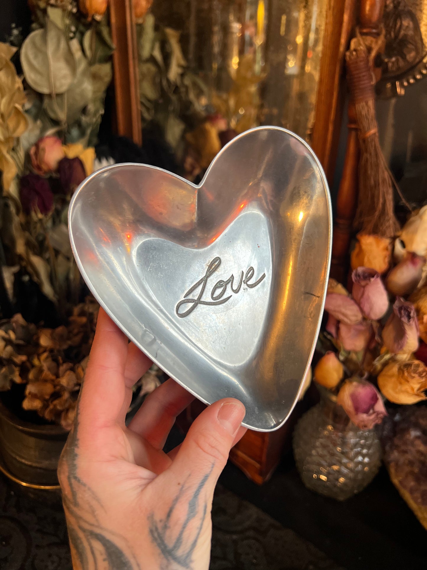 Pewter Heart Shaped Dish